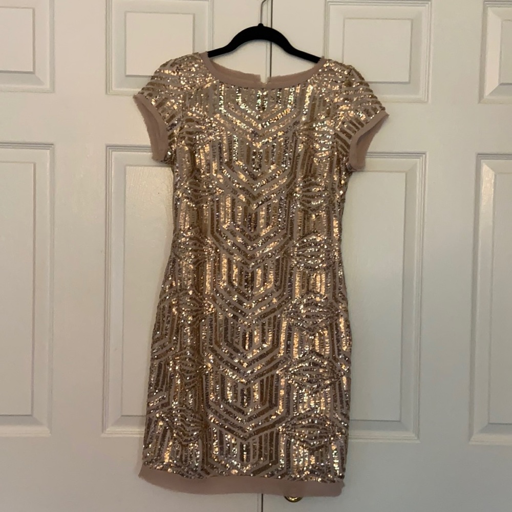 Vine Camuto gold sequin dress